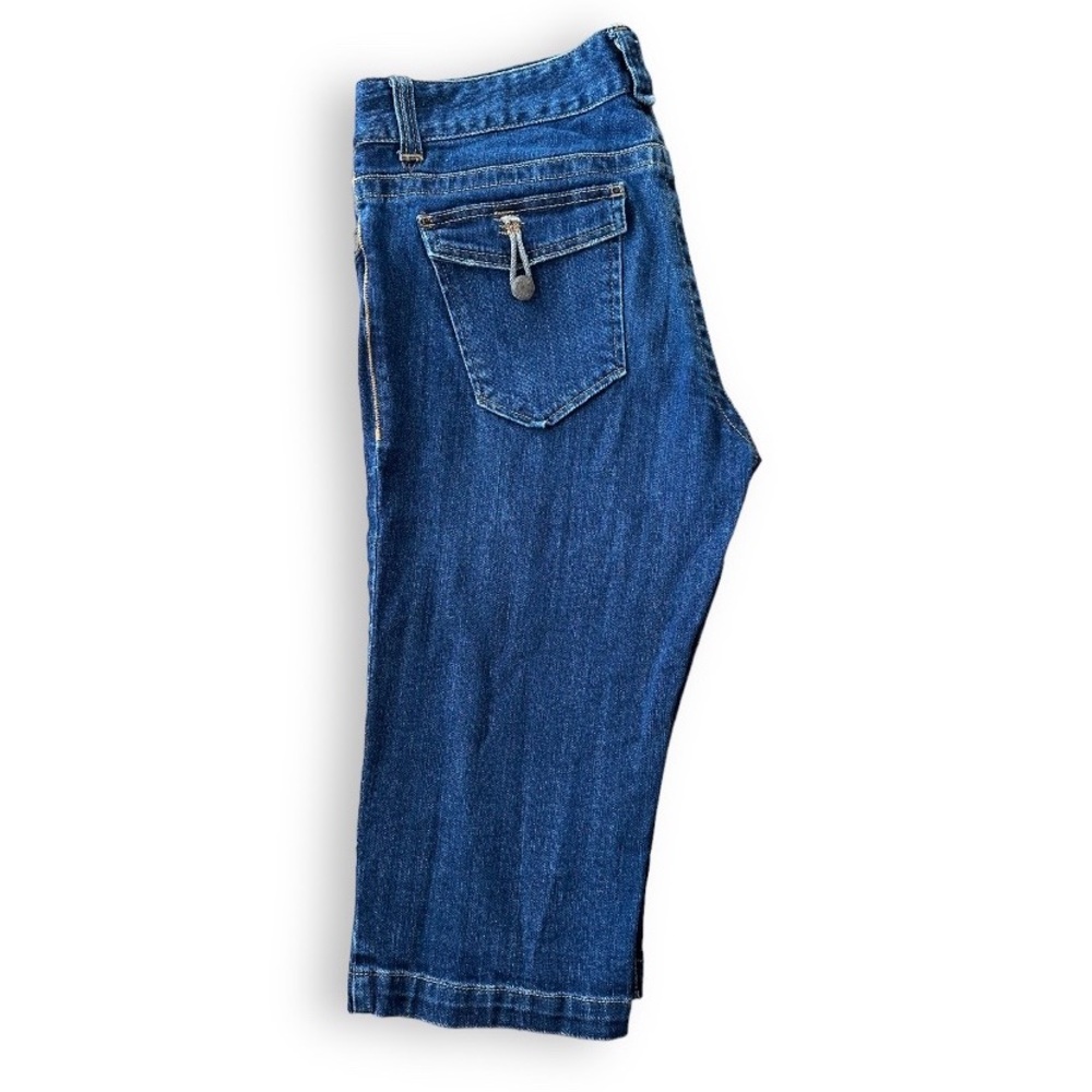 90s Y2K CALVIN KLEIN Button Pocket Vintage Denim Capris - Picture 3 of 11